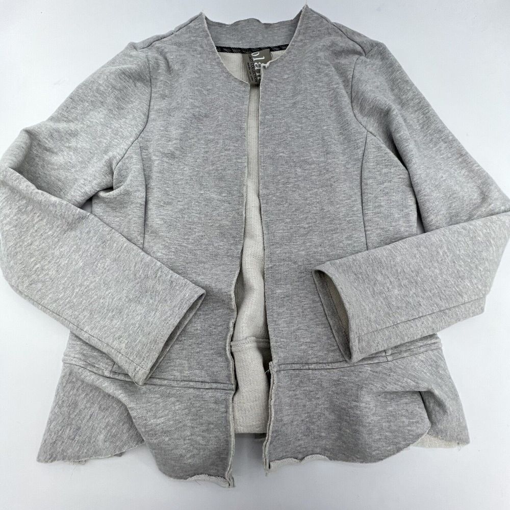 Anthropologie Dolan Left Coast 100% Cotton Gray Open Front Blazer Jacket Sz S
